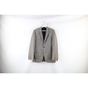 Vintage 60s Groshire 38R Distressed Hand Shaped One Button Suit Coat Gray USA